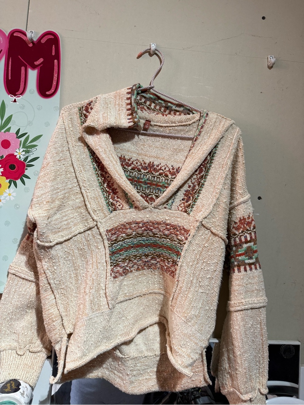 Women’s Pilcro by anthropology coastal pullover size XS in cream multi-colored - Picture 4 of 12